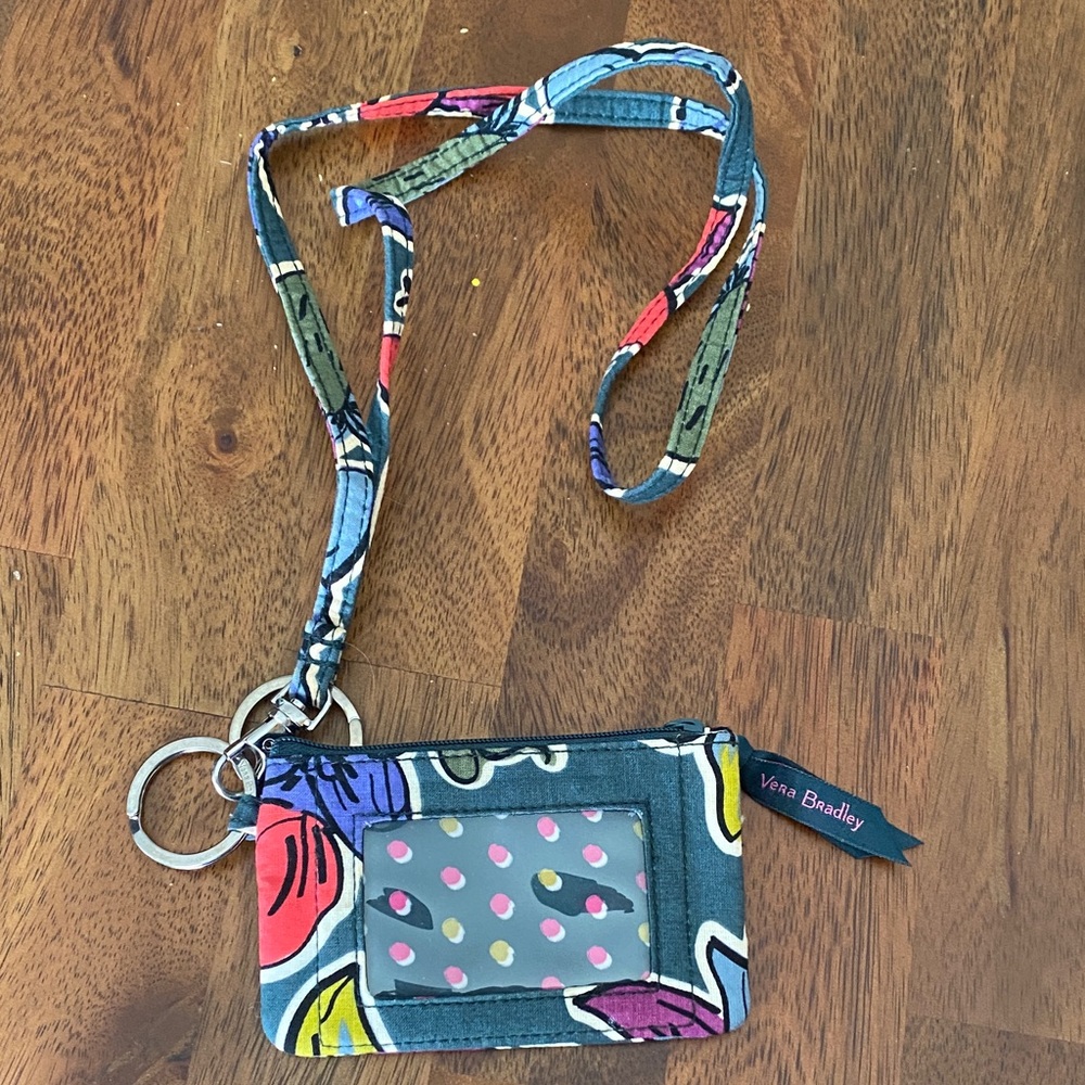 Vera Bradley Multicolor Floral ID Holder with Lanyard